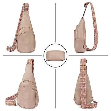CLUCI Small Sling Bag for Women,Vegan Leather Crossbody Bags for Women,Fanny Packs with Guitar Strap