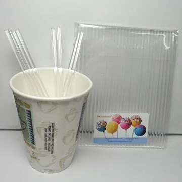 WESTSTONE Clear Lollipop Sticks with Polished Ends for Cake Pops - 100 pcs, 8 Inch