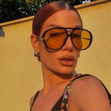 DreamCalf Oversized Aviator Sunglasses for All with UV400 Protection