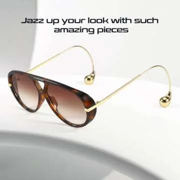 DreamCalf Oversized Aviator Sunglasses with UV Protection