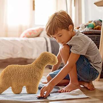 NXCHIZS Dino Nugget Pillow Plush, Funny Chicken Nugget Plushie Birthday Gift, Dino Decorative Throw Pillow for Kids Room Decor, Dinosaur Stuffed Animal Idea Birthday Gift for Teens Kids and Adult