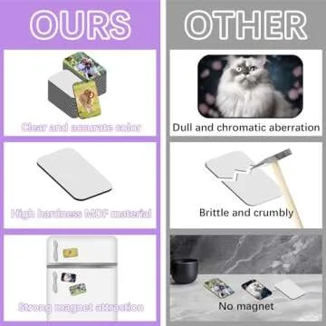 60 PCS Sublimation Magnets Blanks Rectangle Products 30 Pcs Sublimation Blank 30 Pcs DIY Metal Magnetic Kitchen Sublimation Magnet Blanks Bulk 2.76 inch