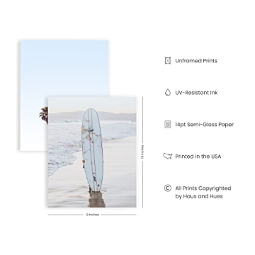 HAUS AND HUES Beach Wall Art Prints Set of 4 Coastal Decor