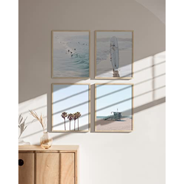 HAUS AND HUES Beach Wall Art Prints Set of 4 Coastal Decor