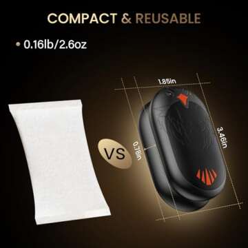 Magnetic Hand Warmers Rechargeable 2 Pack, Electric Hand Warmers with 24Hrs Long Heating, 2 in 1 Portable Handwarmers Cordless USB Pocket Hands Heater Outdoor Warm Gift for Hunting, Golf, Camping, Ski