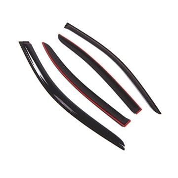 TuningPros Outside Mount Window Vent Visors for Mercedes E320 E350 E500 2003-2009 | 4 Pcs Set - Smok...