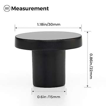 Ravinte 10 Pack Matte Black Cabinet and Drawer Knobs - 1-1/5 Inch Round Pulls for Kitchen, Dressers and Closets