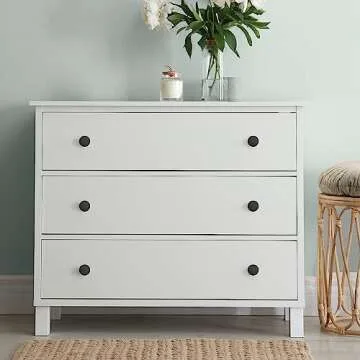 Ravinte 10 Pack Matte Black Cabinet and Drawer Knobs - 1-1/5 Inch Round Pulls for Kitchen, Dressers and Closets