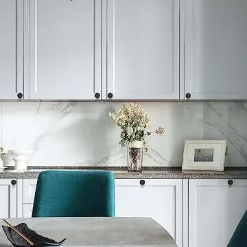 Ravinte 10 Pack Matte Black Cabinet and Drawer Knobs - 1-1/5 Inch Round Pulls for Kitchen, Dressers and Closets