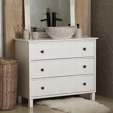 Ravinte 10 Pack Matte Black Cabinet and Drawer Knobs - 1-1/5 Inch Round Pulls for Kitchen, Dressers and Closets