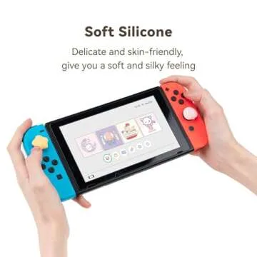 GeekShare Cute Silicone Joy Con Thumb Grip Caps, Joystick Cover Compatible with Switch/OLED/Switch Lite,4PCS - Peach & Star