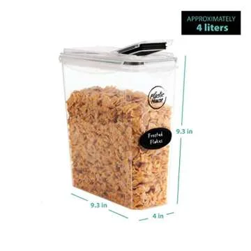 Plastic House Cereal Containers Storage Dispenser 4/4L FITS FULL CEREAL BOX, Airtight Food Storage Containers With Lids - Canisters Sets For The Kitchen Pantry Organizers & Storage