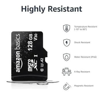 Amazon Basics Micro SDXC Card 128GB with A2 U3 Performance