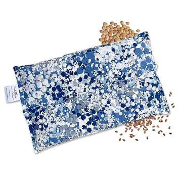 SacksyThyme Microwave Heating Pad for Pain Relief, Flaxseed & Cherry Pit Herbal Heating Pad, Hot Cold Therapy (Indigo)