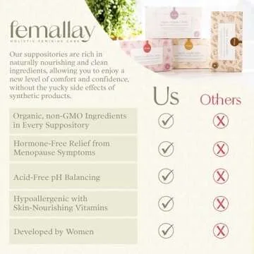 Femallay Organic Vaginal Moisturizing Suppository Melts - 100% Natural Suppositories for Vaginal Odor and Dryness Relief, Ultra-Hydrating Fast-Acting Comfort (Peach)