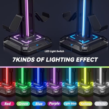 KDD Headset Stand with Light Modes - Black Controller Holder