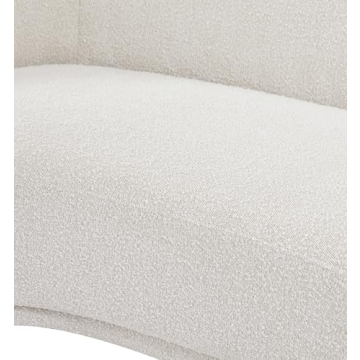 Modern Boucle Accent Chair Cream Rounded Back Contemporary