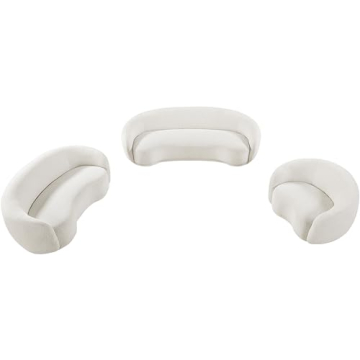 Modern Boucle Accent Chair Cream Rounded Back Contemporary