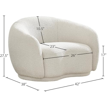 Modern Boucle Accent Chair Cream Rounded Back Contemporary