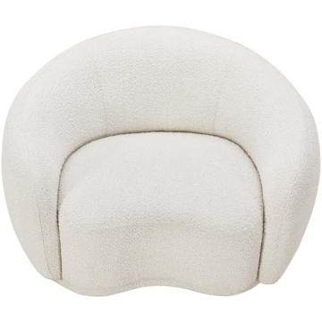 Modern Boucle Accent Chair Cream Rounded Back Contemporary