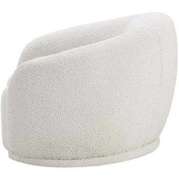 Modern Boucle Accent Chair Cream Rounded Back Contemporary