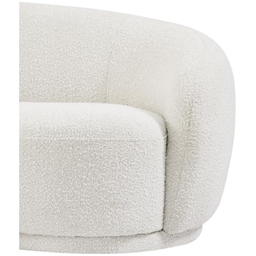 Modern Boucle Accent Chair Cream Rounded Back Contemporary