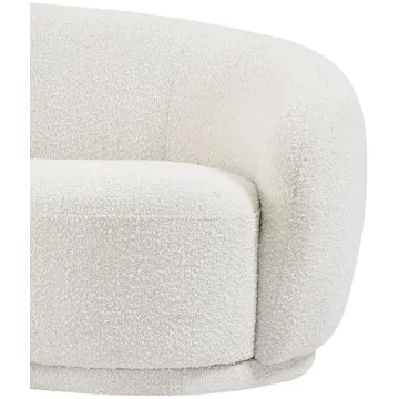 Modern Boucle Accent Chair Cream Rounded Back Contemporary
