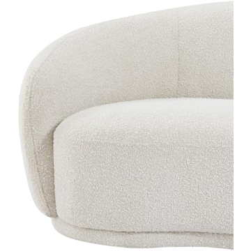 Modern Boucle Accent Chair Cream Rounded Back Contemporary