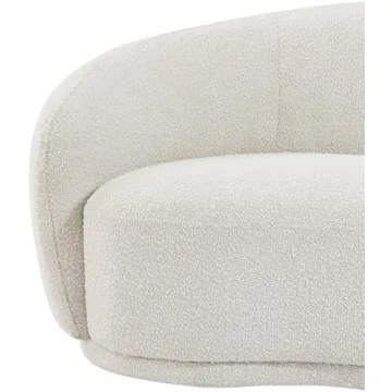 Modern Boucle Accent Chair Cream Rounded Back Contemporary