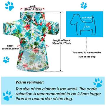 3 Pieces Pet Dog Hawaiian Costume, Includes Puppy Cool T-Shirts Summer Clothes, Funny Cute Dog Retro...