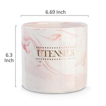 LYEOBOH Kitchen Utensil Holder for Countertop, Large Ceramic Crock, Modern Farmhouse Decor Porcelain...