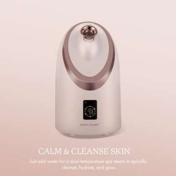 Senia Hot and Cold Facial Steamer by Vanity Planet - Detoxifying Aromatherapy Facial Steamer with Smart Steam Technology - Unclog Pores & Blackheads Cleaner Detoxifies, Cleanses & Moisturizes Skin