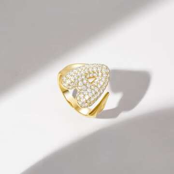 KissYan Bubble Initial Ring: 14k Gold Personalization