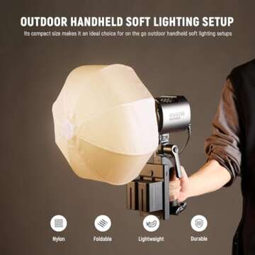 NEEWER 12"/30cm Lantern Softbox with NEEWER Mount (Not Bowens Mount), Quick Release 360° Omnidirectional Light Diffuser Modifier Mini Softbox for MS60 MS60B MS60C MS150B LED Video Studio Light, NS6L