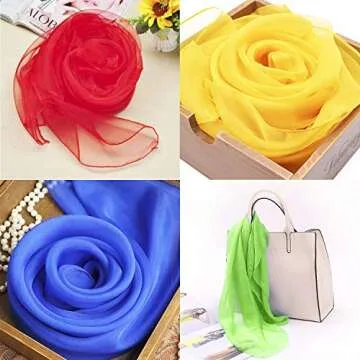Blovec 30 Pcs Juggling Scarves for Kids, Square Dance Scarf Magic Movement Scarves Performance Props Accessories 24 by 24 Inch in 10 Colors