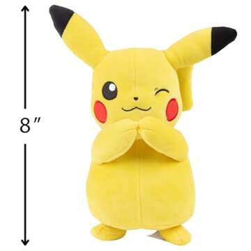 Pokemon 8" Eevee & Pikachu Plush, 2-Pack for Kids - Officially Licensed - Perfect for Easter and Bir...
