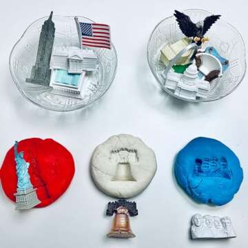 Safari Ltd. USA Super Toob - Toy Figures of Lincoln Memorial, Hoover Dam, Liberty Bell, Alamo, Mt. Rushmore, Statue of Liberty, Capital, White House & More - Educational Toy for Boys, Girls & Kids 3+