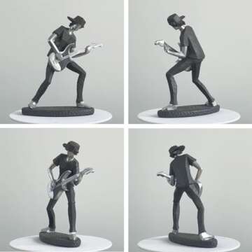 HAUCOZE Music Decor Statue Musician Figurine Piano Sculpture Gifts Home Arts Polyresin 9.5inch
