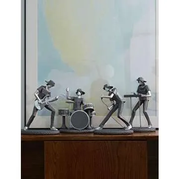 HAUCOZE Music Decor Statue Musician Figurine Piano Sculpture Gifts Home Arts Polyresin 9.5inch