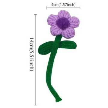 Wepetyo 20 Pcs Crochet Flowers Knitting Flower Appliques Embellishments for DIY Hair Clothes Hats Bags Sewing Decor Craft Home Decoration(Mixed Colors)