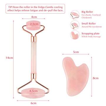 YeeTeching Jade Roller and Gua Sha Set for Skincare