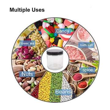 BPFY Stylish 16 oz Glass Jars with Lids for Kitchen Storage
