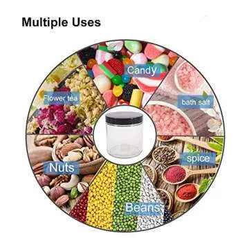 BPFY Stylish 16 oz Glass Jars with Lids for Kitchen Storage