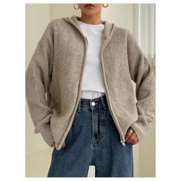 Cozy SOLY HUX Women's Zip Up Hooded Cardigan