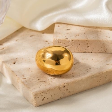 SLOONG Waterdrop Ring 18K Gold Plated Statement Ring