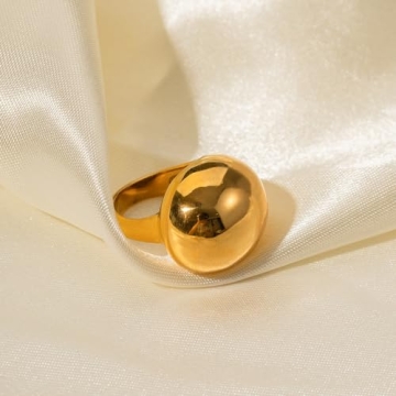SLOONG Waterdrop Ring 18K Gold Plated Statement Ring
