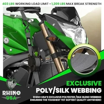 Rhino USA Heavy Duty Retractable Ratchet Straps 4-Pack