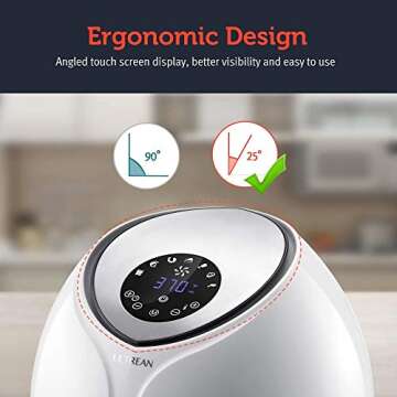 Ultrean 8.5 Quart Electric Air Fryer with 7 Presets, LCD Digital Touch Screen, and Detachable Basket, ETL/UL Certified, 18 Month Warranty, 1700W, White