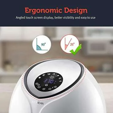 Ultrean 8.5 Quart Electric Air Fryer with 7 Presets, LCD Digital Touch Screen, and Detachable Basket, ETL/UL Certified, 18 Month Warranty, 1700W, White