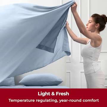 Mellanni Queen Sheets Set - 4 PC Iconic Collection Bedding - Hotel Luxury, Extra Soft, Cooling Bed Sheets - Wrinkle, Fade, Stain Resistant (Queen, Blue Hydrangea)